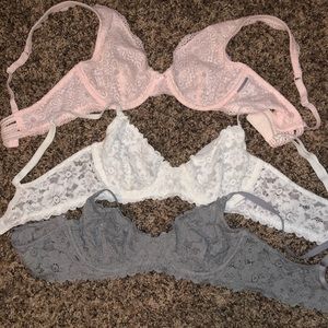 Set of 3 aerie lace bras